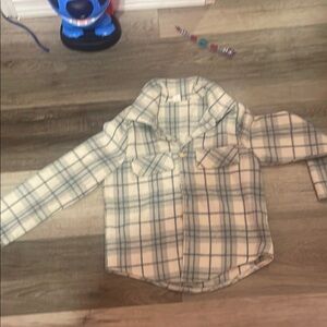 SHEIN Green  and White Pea Coat